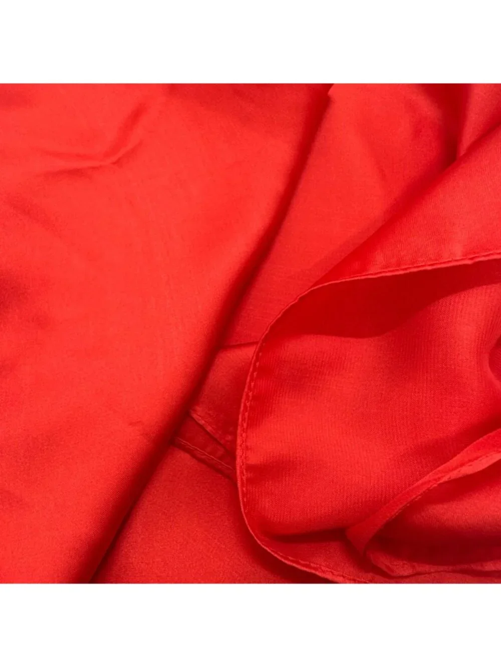 Elegant Square Silky Satin Scarf Bandana RED Headwear Solid Soft Versatile Shawl